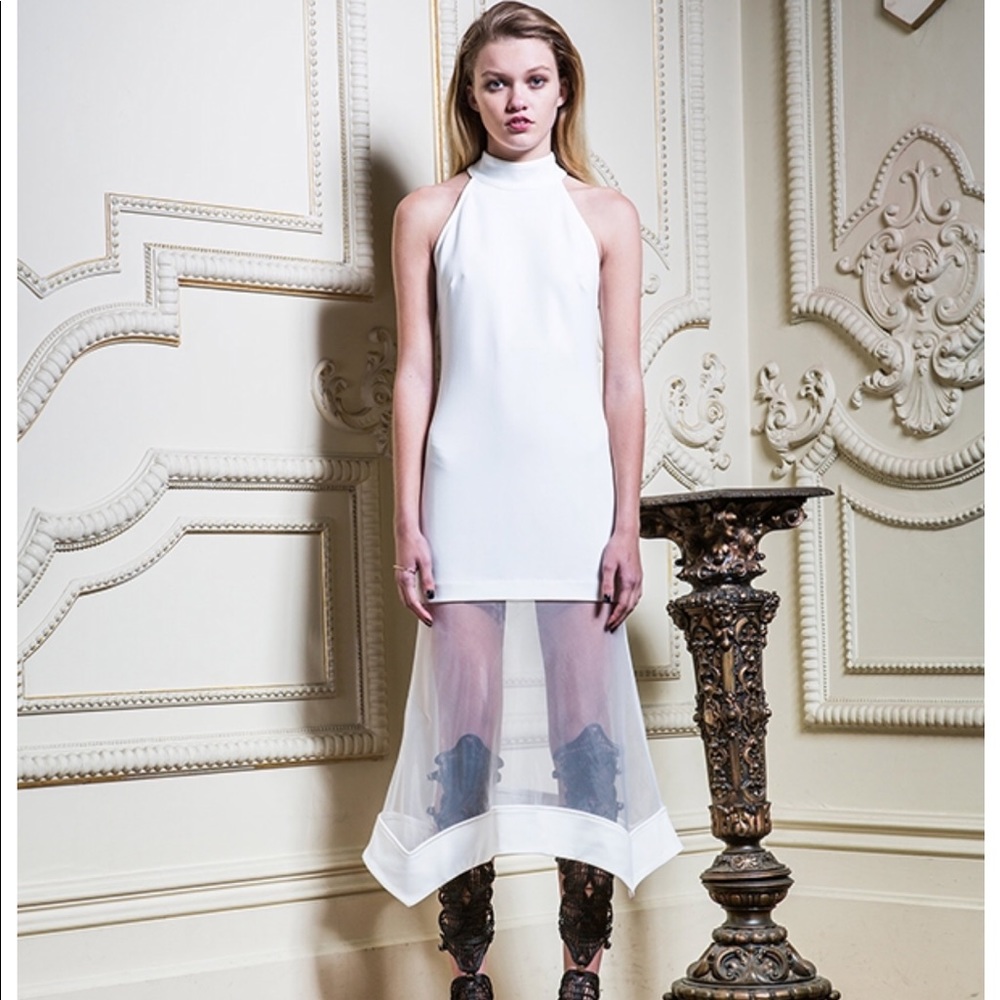 Asilio White Sheer Midi Dress